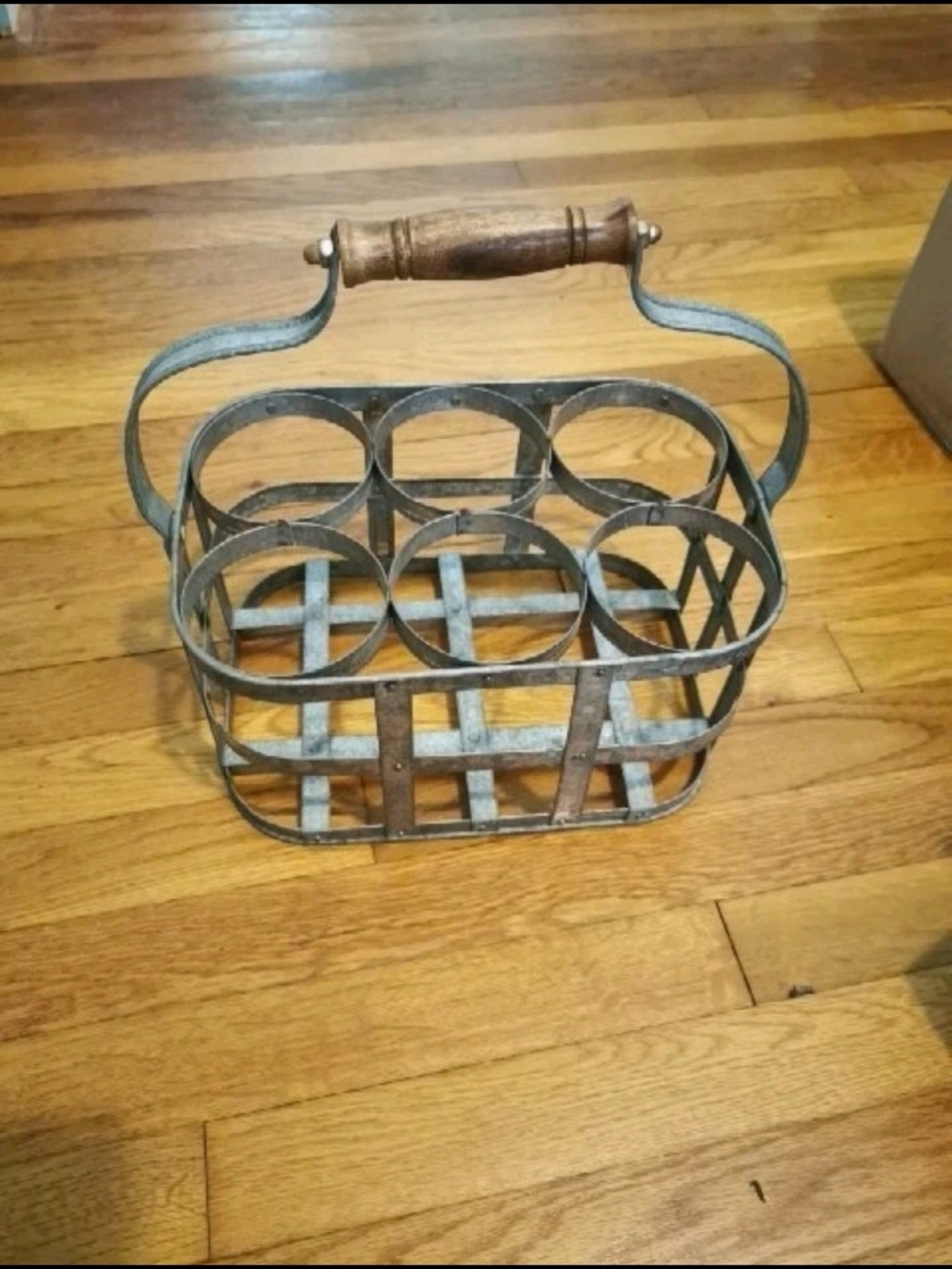Rustic Country Farmhouse Galvanized Metal Wine Bucket Caddy Holds 6 Bottles Milk - Picture 2 of 12